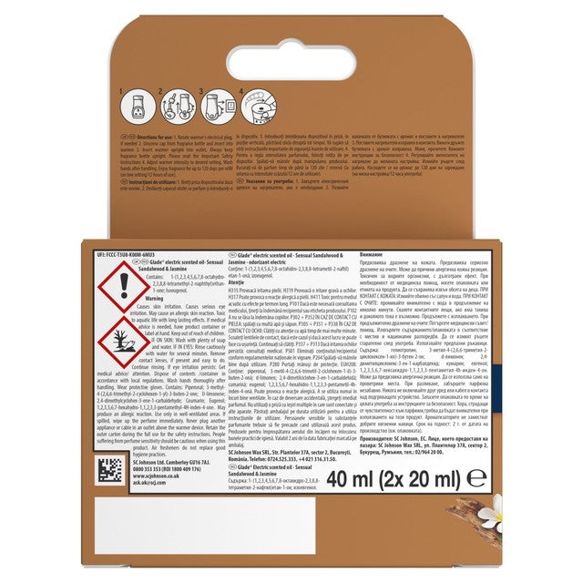 Glade plug-in refill Bali Sandalwood 2 x 20ml, UK version