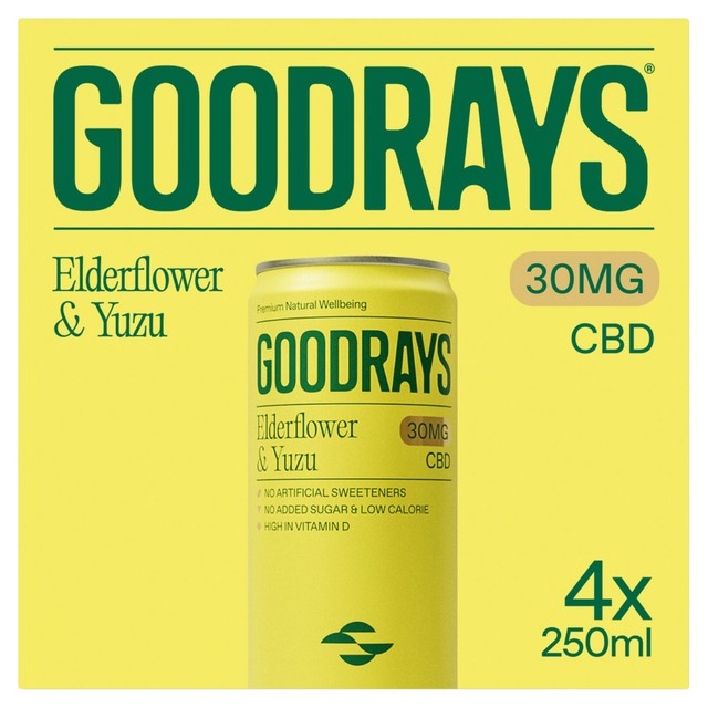 Goodrays CBD Drink Elderflower & Yuzu 4 x 250ml, UK version