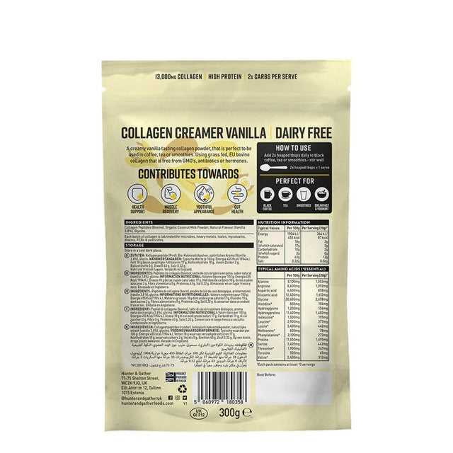 Hunter & Gather vanilla collagen creamer 300g, UK version