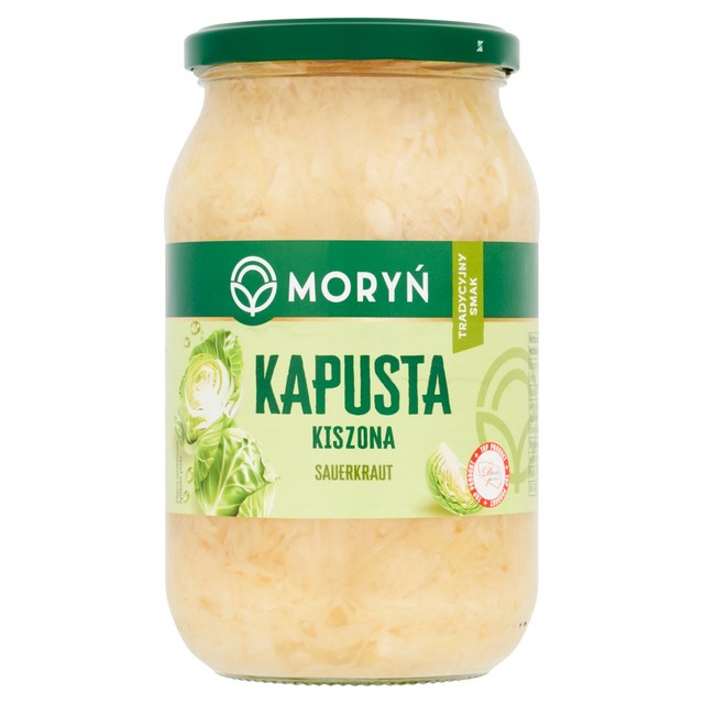 Moryn Plain Sauerkraut 870g jar, imported from the UK