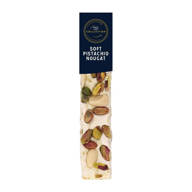 M&S Soft Pistachio Nougat 100g, imported from the UK