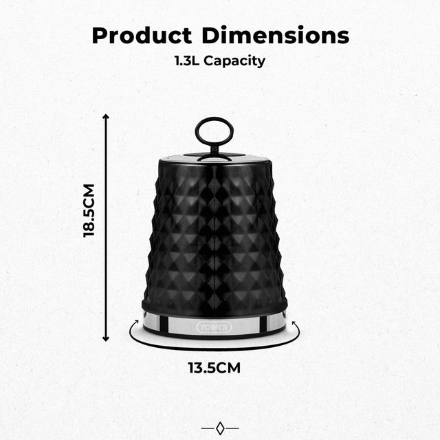 Tower Solitaire black canisters set of 3 (British brand)