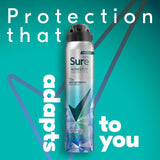 Sure Men antiperspirant deodorant spray Menthol & Blue Lavender, imported from the UK