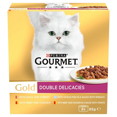 Gourmet Gold Double Delicacies våtfôr til katter 8 x 85 g