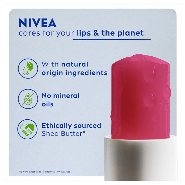 Nivea watermelon shine lip balm 4.8g, imported from the UK