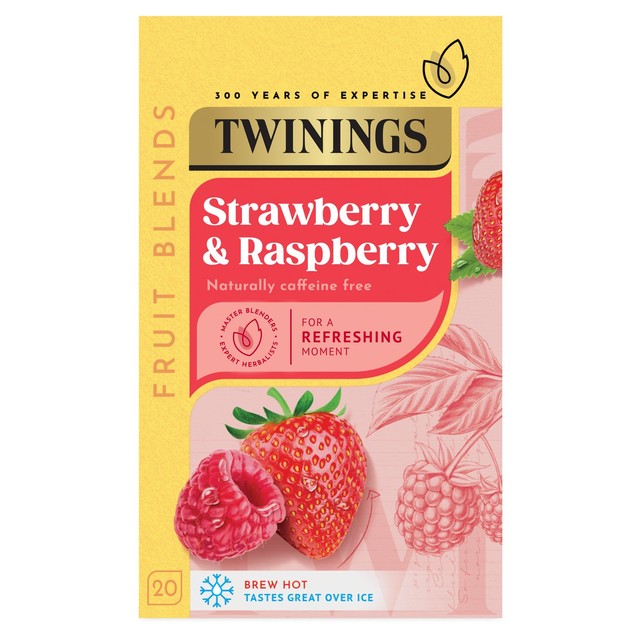 Twinings Strawberry Raspberry Tea 20 Bag Pack (British brand)