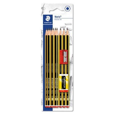 Staedtler Noris HB Pencils with Eraser and Sharpener Set 10 Pack