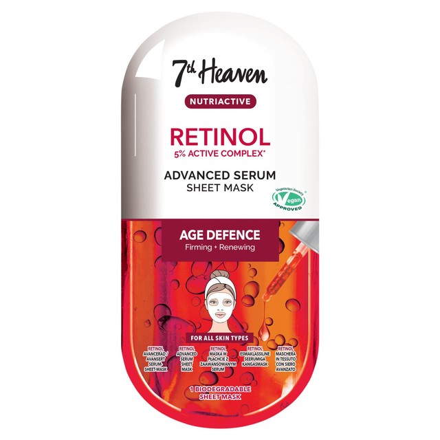 7th Heaven Nutriactive Retinol sheet mask, imported from the UK