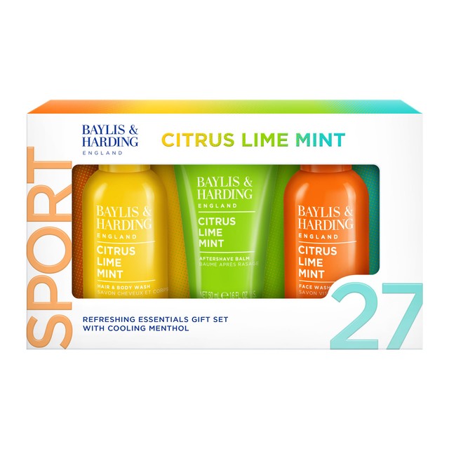 Baylis & Harding men's grooming trio with citrus, lime & mint scents - British product