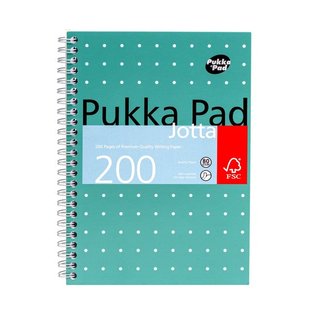 Pukka Pad A5 Metallic Green Jotta Notepad, imported from the UK
