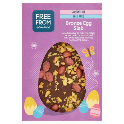 Glutenfri vegansk sjokoladeplate med bronselagte egg og honeycomb 160g