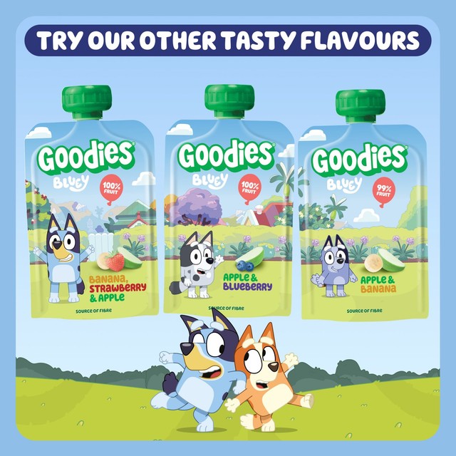 Goodies Bluey Banana & Strawberry Yoghurt Pouch Multipack 4 x 100g, UK version