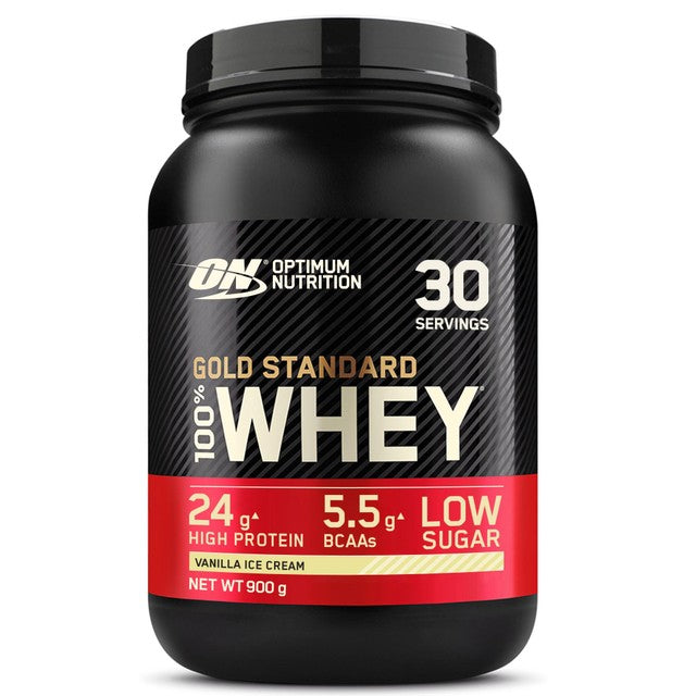 Optimum Nutrition Vanilla Ice Cream Protein Powder 900g, imported from the UK