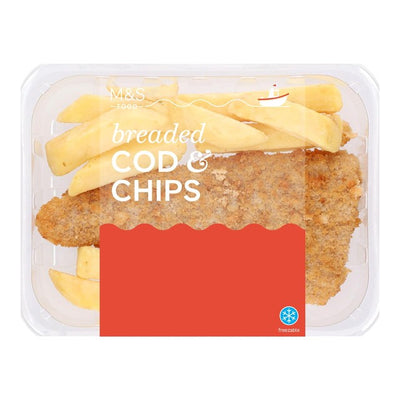 M&S Breaded Cod & Chips Frozen Fish Meal 300g