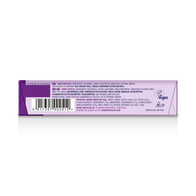 Divine 70% dark chocolate bar 35g - British product