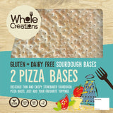 Wholecreations gluten free stonebaked pizza bases 2 x 185g (British brand)