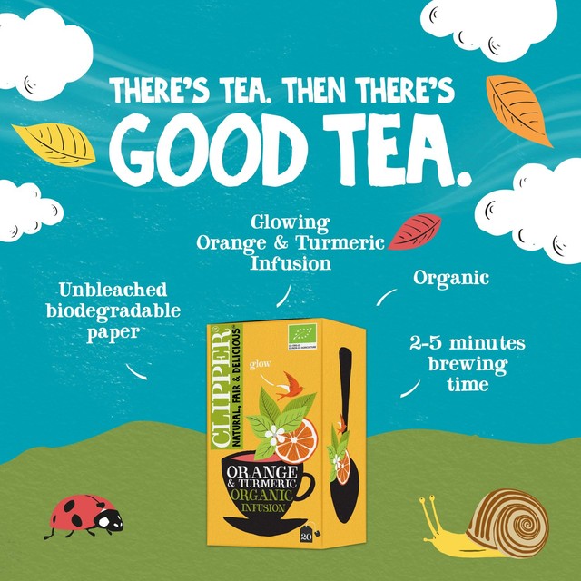 Clipper Orange & Turmeric herbal infusion 20 bags - British product