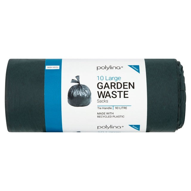 Polylina tie handle large garden waste sacks 90L, imported from the UK