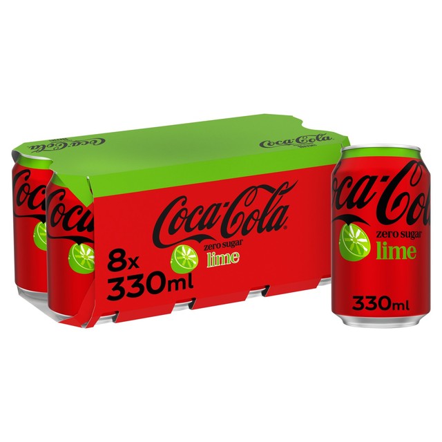 Coca-Cola Zero Sugar Lime cola 330ml can (British brand)