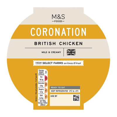M&S M&S Britisk Coronation Kylling Klar til bruk Kyllingsalat 180g- Kjøp online hos McGrocer
