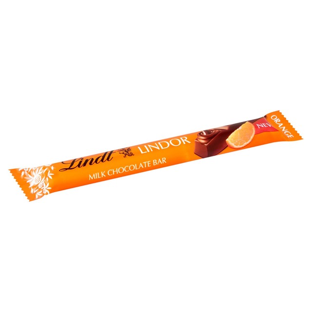 Lindt chocolate bar milk orange 38g, UK version