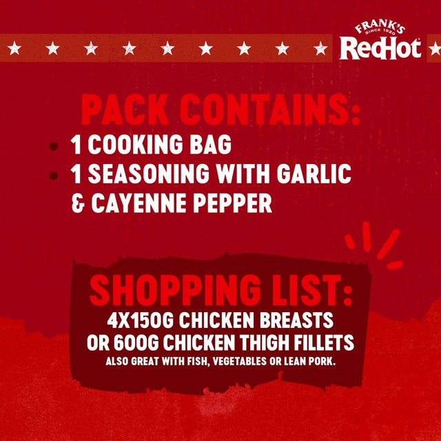 Frank's RedHot Buffalo New York Style Cook-In-Bag Seasoning 25g - British product