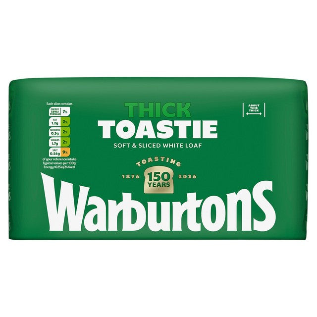 Warburtons Thick White Toastie bread 800g (British brand)