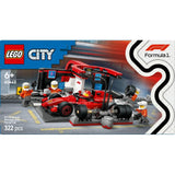 LEGO City F1 Pit Stop & Pit Crew with Ferrari Car 60443 building toy set, UK version