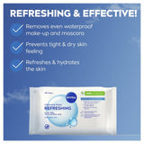 Nivea refreshing face cleansing wipes 25 wipes, imported from the UK