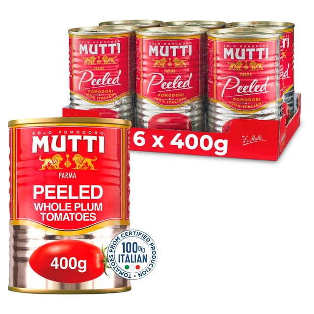 Mutti Italian peeled plum tomatoes 400g, imported from the UK