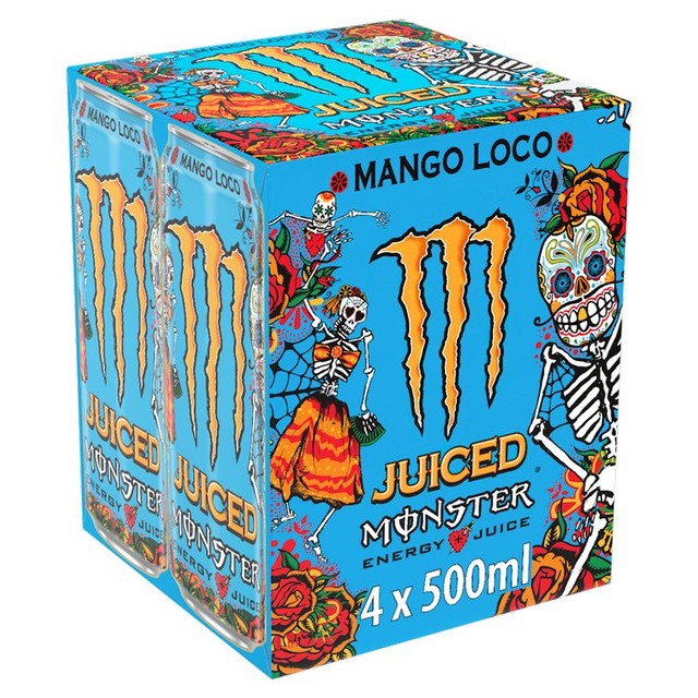 Monster Mango Loco energy drink 500ml, imported from the UK