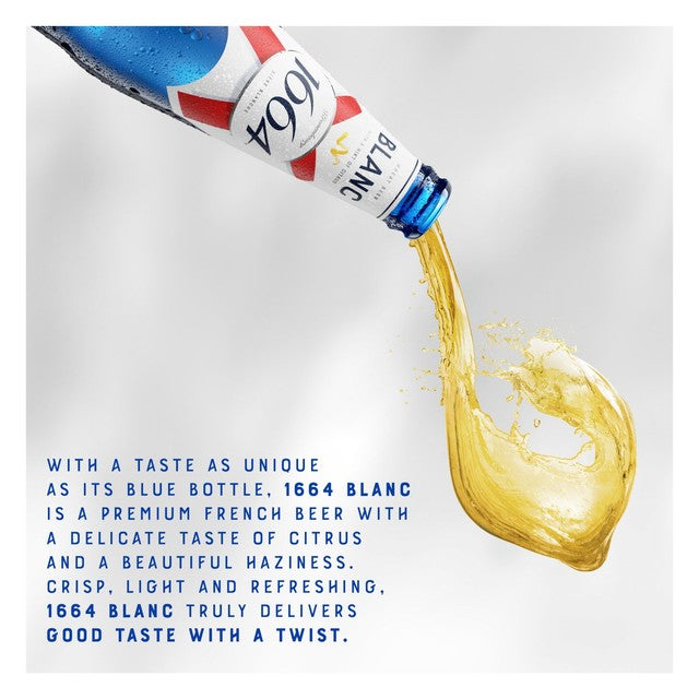 Kronenbourg 1664 Blanc premium lager beer 12 x 330ml bottles - British product