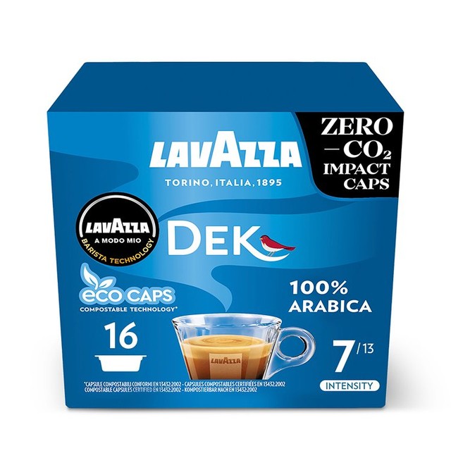 Lavazza Dek Cremoso coffee capsules 16 capsules, UK version