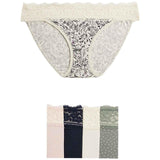 M&S women's cotton blend printed bikini knickers green mix size 18, imported from the UK