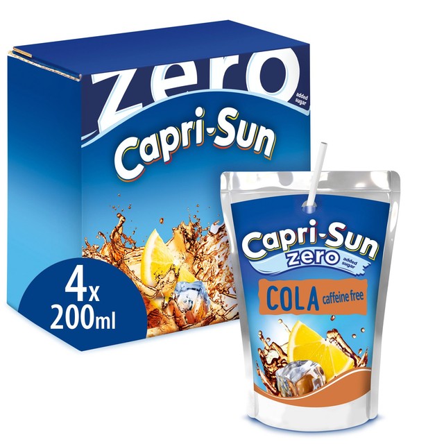 Capri Sun Cola Zero kids juice drink 4x200ml - British product