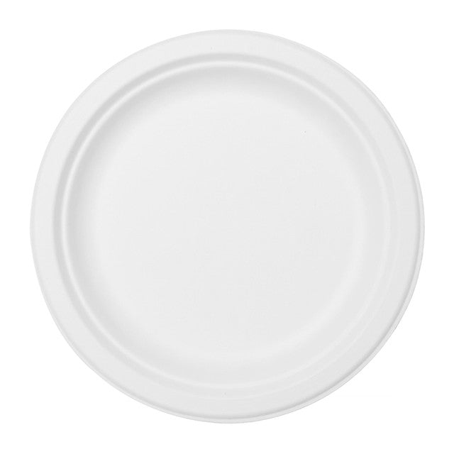 Duni white bagasse party plates 22cm (British brand)