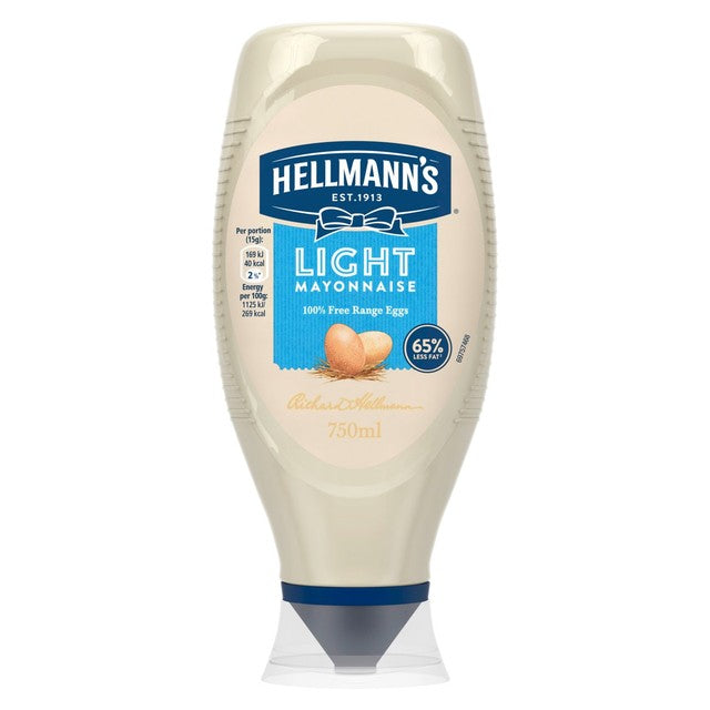 Hellmann's Light Squeezy Mayonnaise 750ml, UK version