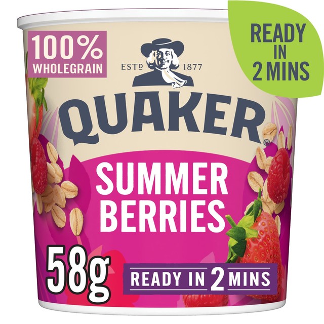 Quaker Porridge Pot Summer Berries 58g, imported from the UK