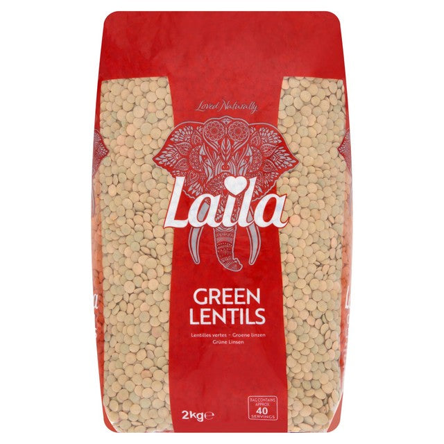 Laila green lentils 2kg, UK version