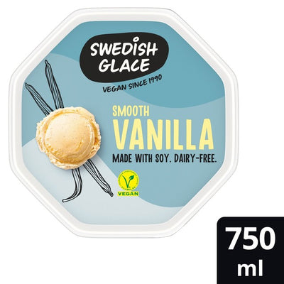 Barquette de crème glacée végétalienne Suédoise Glace Vanille Douce 750 ml