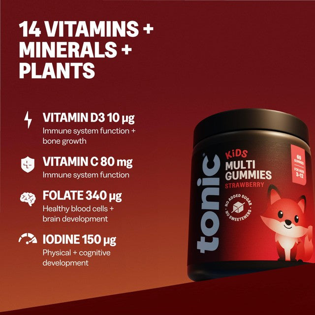 Tonic Health kids strawberry multivitamin gummy 30 gummies (British brand)