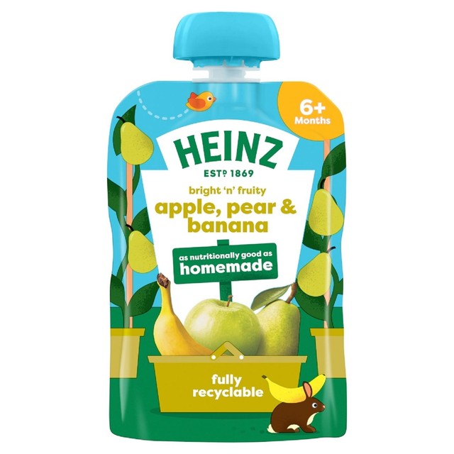Heinz Apple Pear Banana Puree Pouch 100g, UK version