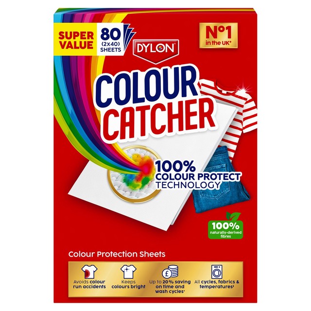 Dylon Colour Catcher sheets 80 pack laundry protection, imported from the UK