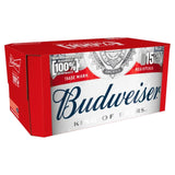 Cerveza lager Budweiser, 15 latas de 440 ml - Producto británico