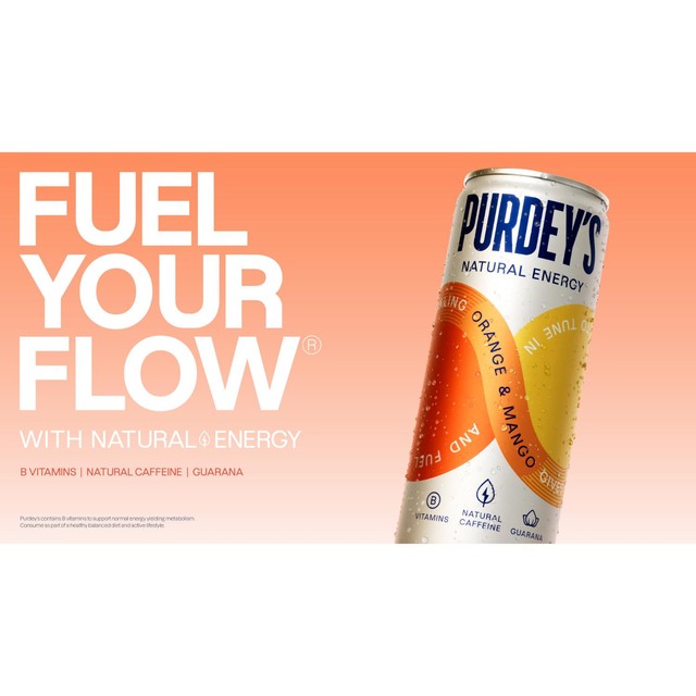 Purdey's Orange & Mango energy drink 330ml - British product