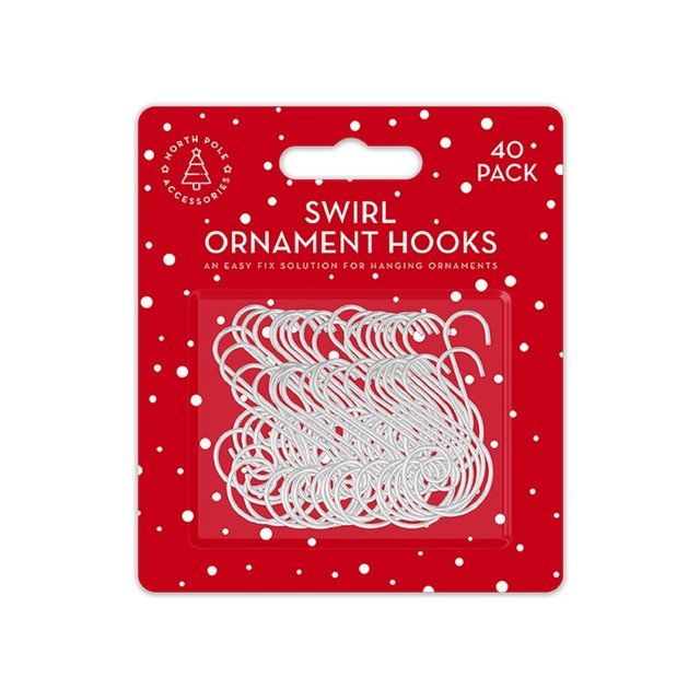 Gem Imports Swirl Ornament Hooks 40 Pack, imported from the UK