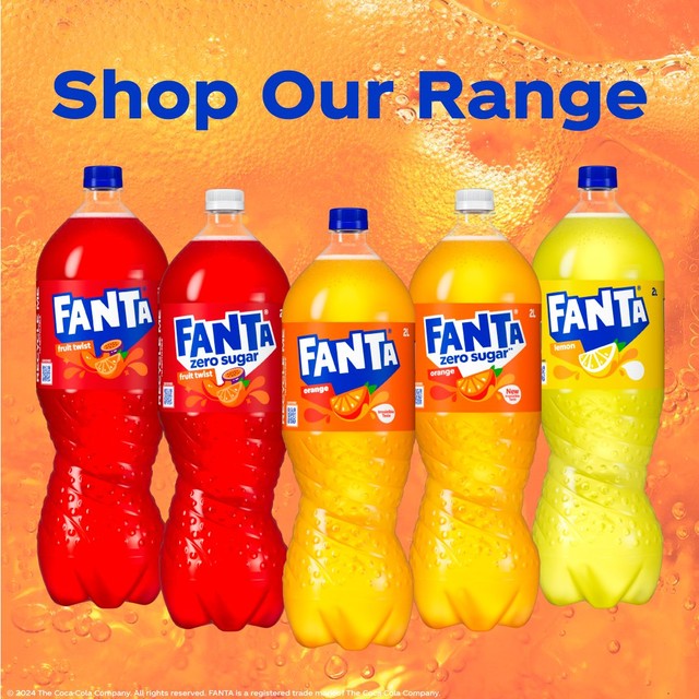 Fanta Pineapple & Grapefruit Zero Sugar soft drink 2L - British product