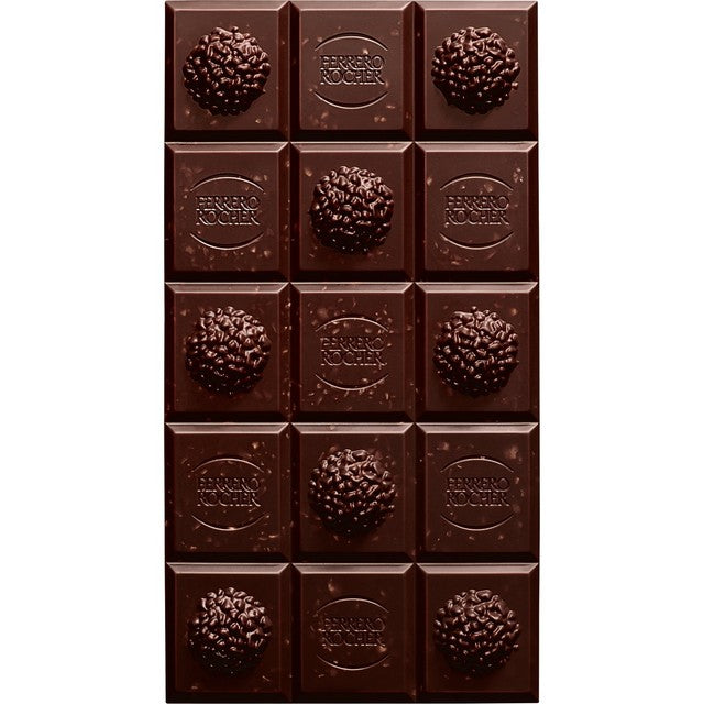 Ferrero Rocher 70% dark chocolate bar with hazelnuts 90g - British product