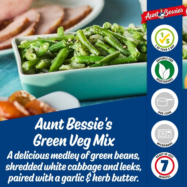 Aunt Bessie's green veg mix with garlic herb butter 500g - British product