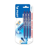 Pilot FriXion Clicker erasable rollerball pen blue ink 0.7mm medium tip pack of 3, imported from the UK